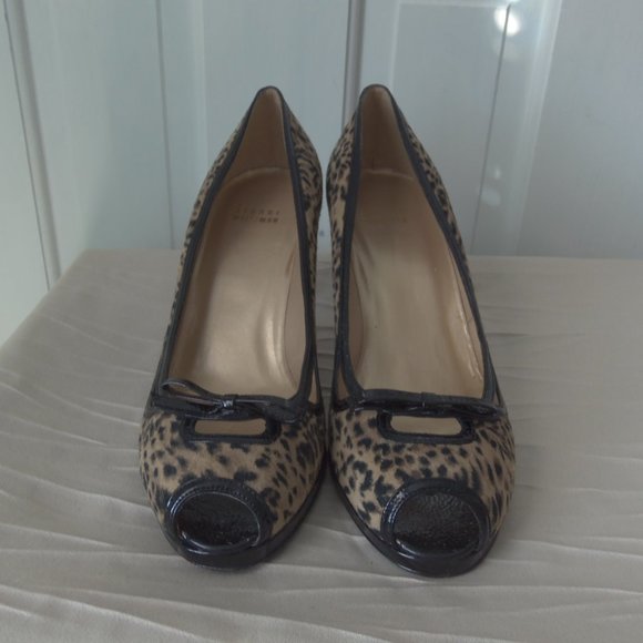 New Stuart Weitzman Leopard Print Peep Toe Pumps sz 8 - Picture 2 of 15